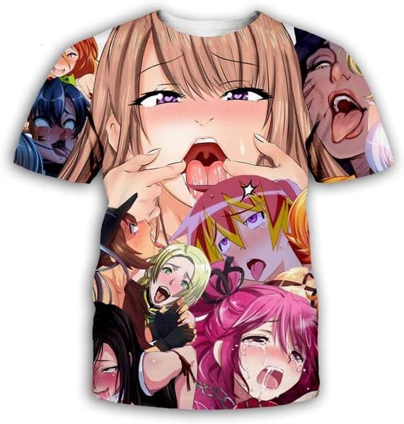 Mens T shirt Unisex Ahego Anime T Shirt 3D Printed T Shirts Funny Short Sleeve Funny Cotton graphic tee Casual tops summer clothes Short sleeve trend cool