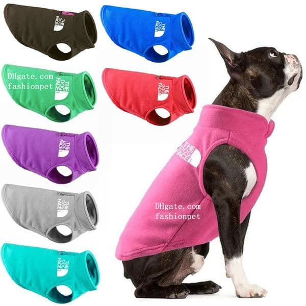 Soft Warm Fleece Dog Vest, Designer Dog Apparel The Dog Face Pet Winter Coats for Small Medium Dogs Puppy Pullover Fleece Jacket with Leash Ring Blue XL A469
