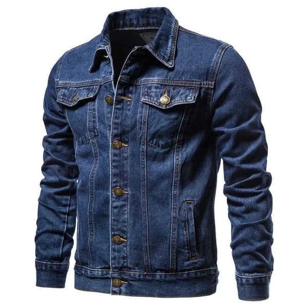 Mens open top patchwork jacket 2023 autumn and winter new denim jacket mens long sleeved single chest lapel denim jacket W241011