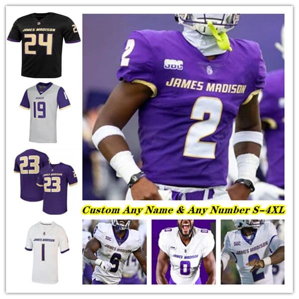 James Madison JMU College Football Jerseys Alonza Barnett III George Pettaway Tyler Purdy Omarion Dollison Taylor Thompson Cam Ross Jacob Dobbs Khairi Manns Thomas