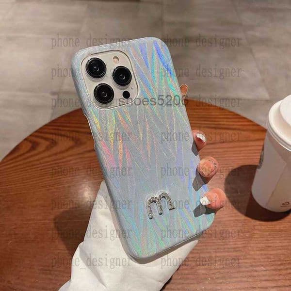 Cell Phone Cases designer designerLasr Gradint Cll Phon Cass for Iphon 14 Plus 15 13 12 11 Pro Max Bling Diamond Studdd Lathr Mobil Back Covrs Fundas Coqu 20ZC