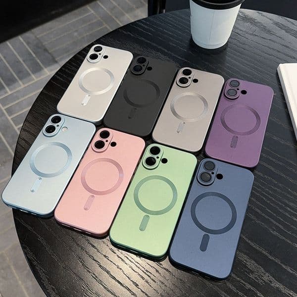 Magnetic Wireless Charging Oil Cases For Iphone 17 Air 16 Plus 15 14 Pro Max 13 12 11 Samsung S24 Ultra S23 FE Soft TPU Luxury Bling Chromed Camera Lens Plating