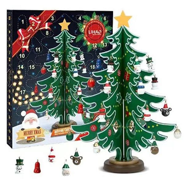 2024 Advent 24 Days Countdown Calendar with Christmas Tree xmas DIY Ornaments for Boys Girls & Kids Party Favors Classroom Prizes Xmas Gift 1015