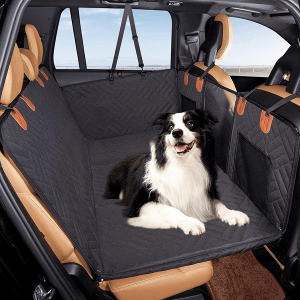 Durable Black Dog Seat Cushion for Vehicles - Large Size with Firm Foundation (Fits 3 Seats)