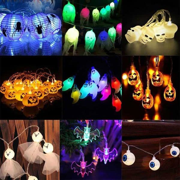 Halloween LED string lights pumpkin skeleton hands bat maple leaf garden fairy lights home garden Halloween party decoration X2410151