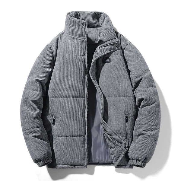 Autumn Winter Jacket Mens Lambswool Warm Thicken Jackets Waterproof Jogging Casual Coat Mens Fashion Loose Grey Parke ClothingX241015
