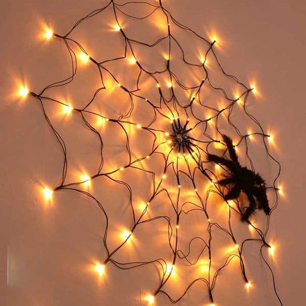 120cm diameter Halloween spider web lamp used as a wall lamp for scary Halloween decoration garden death skewers X241015