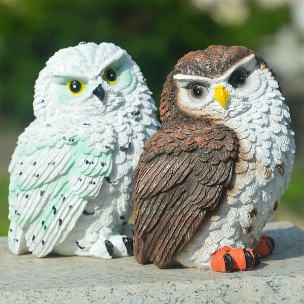 Owl Resin Garden Statue Outdoor Yard Bonsai Decor Ornaments Suit For Home Office Desktop Gardening Statue House Decor Supplies 241015