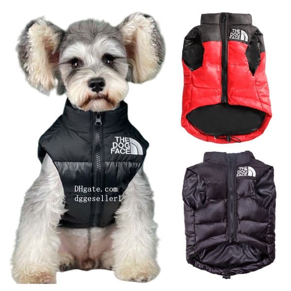 Designer Dogs Clothes The Dog Face Dog Vests Coats Warm Dog Winter Jackets Windproof Dog Winter Vest Lightweight Dog Cold Weather Coat Luxury Dog Coat for Small Dogs