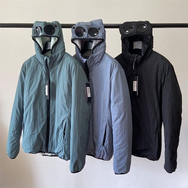 Men CP Outdoor Jacket Double Lens Goggles Zipper Cardigan Hoodies Long Sleeve cotton jacket