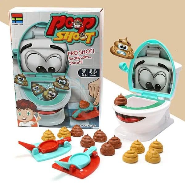 Fun poop shooting toys prank poop toys interactive tabletop games poop toilet games toys party props children adults 241016