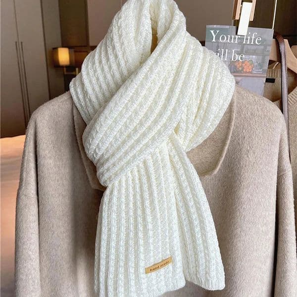 n Thick Knitted Scarf for Women Fashion Winter Warm Cashmere Scarves Neckercheif Lady Korean Style Neck Tie Bandana 241016
