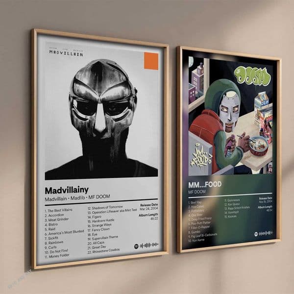 Pop Rap Music Album Cover Artist MF DOOM Poster Aesthetic Rapper Hip Hop Rock Madvillainy Canvas Wall Art Home Room wall DecorXJ241016