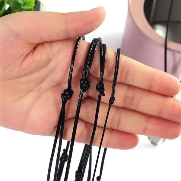 1050pcs Black Genuine Leather Cord Neclace Sliding Knot Adjustable Long Choker Necklaces for DIY Necklace Jewelry 241010