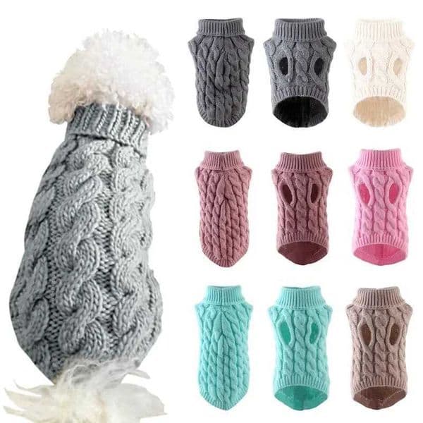 Winter Dog Clothes Chihuahua Soft Puppy Kitten High Collar Solid Color Design Sweater Fashion Clothing for Pet Dogs CatsXJ241018