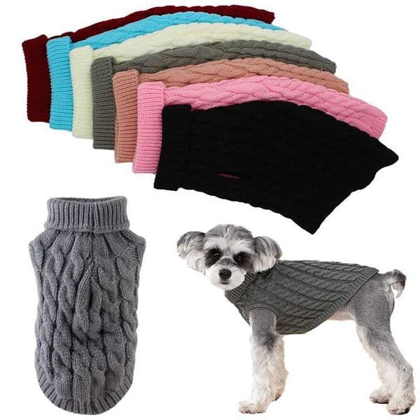 Warm Dog Sweaters for Small Dogs Turtleneck Knitted Winter Dog Clothes Pet Puppy Cat Sweater Vest Chihuahua French Bulldog CoatXJ241018