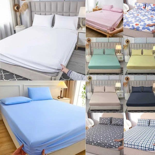Bed Sheet Waterproof 100% polyester Egyptian high-quality bedding sheets (no pillowcase) with elastic bands around the mattress cover easy to care for M241018