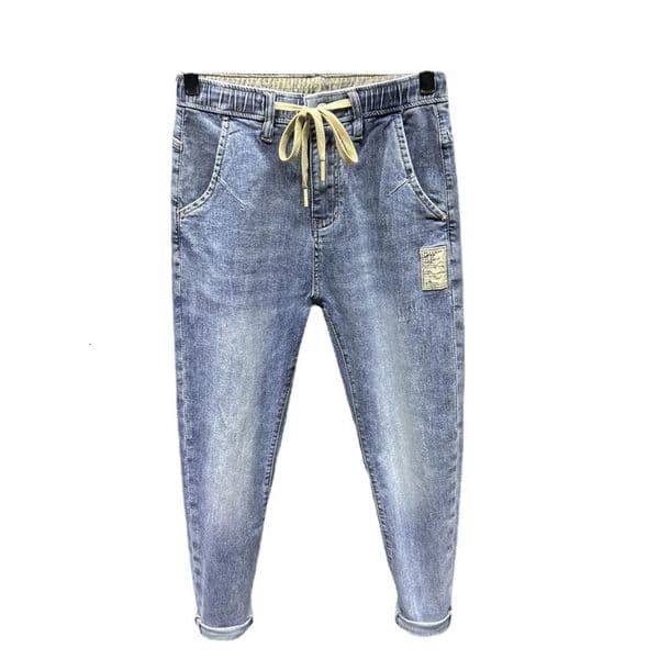 SpringSummer Korean Fashion Mens y Jeans Overalls Elastic Stretch Cargo Laundry Clothing Cone Bag Running Pants w240925