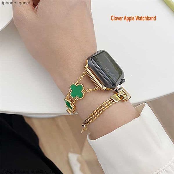 Leafed Clover hree Straps Apple Watch Band 38mm 40mm 41mm 42mm 44mm 45mm Thin Light Resin Strap Bracelet Stainless Steel Buckle Replacement For iWatch Series 8 7 6 5 4 3 2