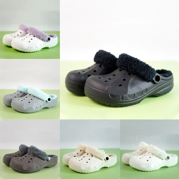 2025 Designer Winter Slippers Croc Women Men clog slides White Black Fashion Fur Cotton Veet Snow Warm Scuffs Booties outdoor indoor Home platform shoes