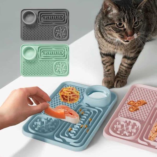 Dog Bowls & Feeders Pet Placemat Cat Slow Feeding Mat Lick Mats Silicone Pets Eating Dogs Feeder Supplies Suction Cup Bathing Distraction