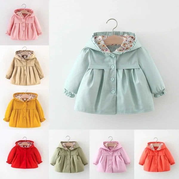 Newborn baby clothing Spring and Autumn solid color baby coat Simple girl windproof CL241021