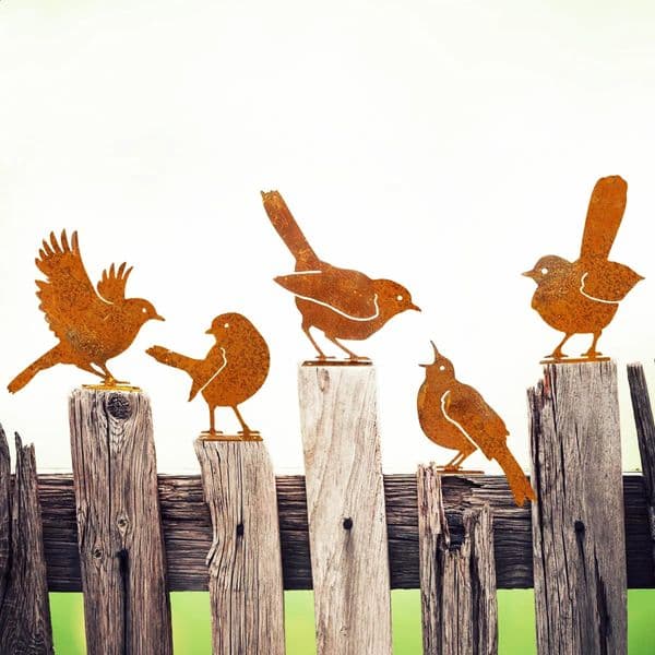 5/10/15 Rusty Bird Sculpture Decoration Garden Metal Bird Craft Statue Decoration Suitable for Fence Old Wood Garden Decoration 241021