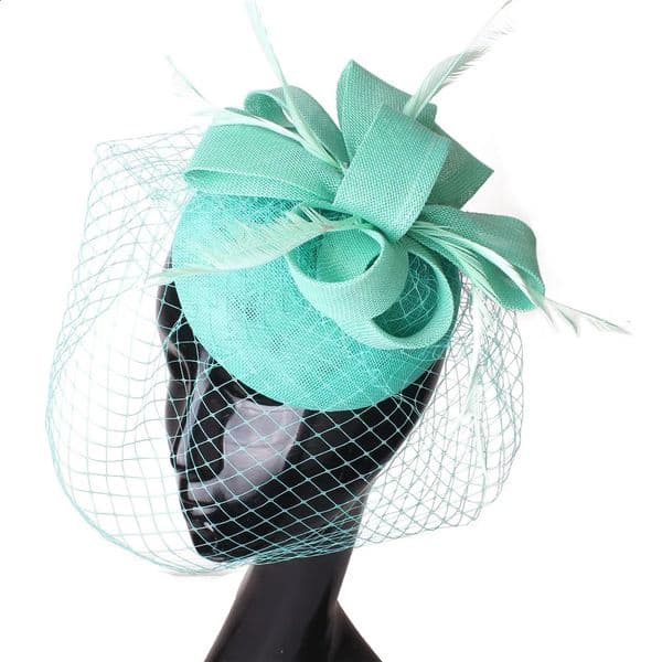 Female charming hat s Sinamay feather tea party pillow box flower derby million dollar church cocktail headband 241021