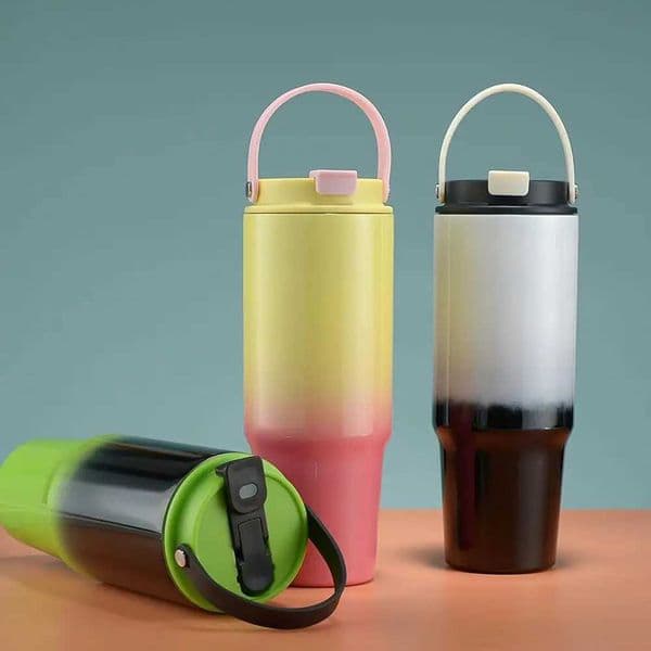 New Arrival 30 ounce stainless steel drum with handle straw lid insulated travel mug home office gym adult travel bottle M241022