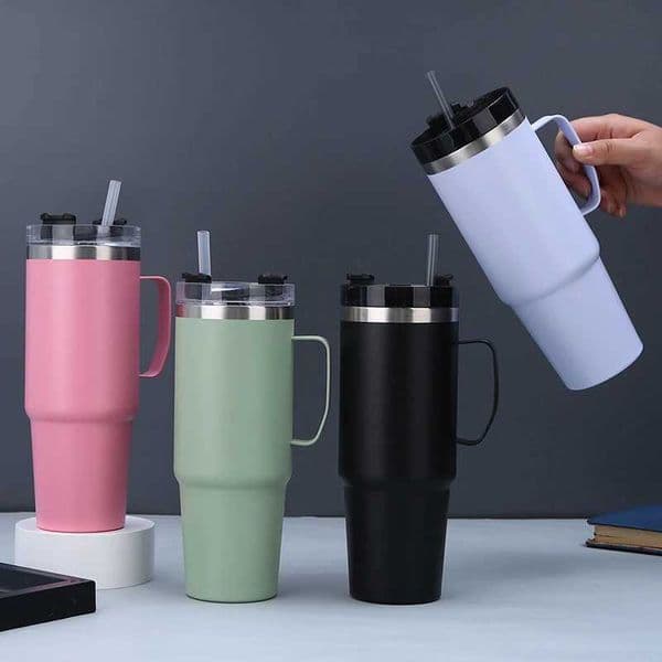 New Arrival 900ML insulated drum with handle double wall hot ice travel cup coffee cup perfect gift M241022