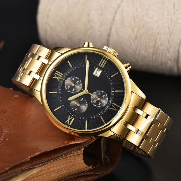 New Swiss watch Durul series three-eye chronograph steel strap men's watch