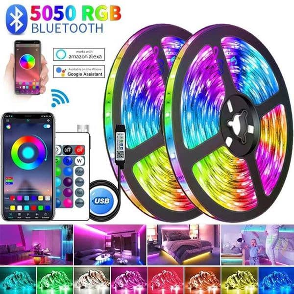 LED Strip Lights with Music Sync App Control Color Changing LED Lamp Tape Diode Lights for TV Backlight Room Party DecorationLX241023