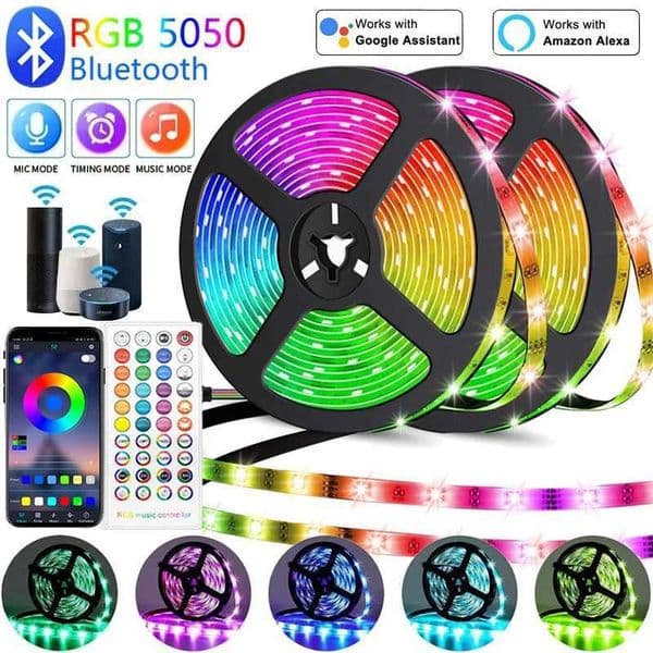 LED Strip Lights RGB 5050 SMD 2835 Flexible Ribbon Lamp Tape DIY Led Light Strips 12V Luces Led for Room Decor Christmas LightsLX241023