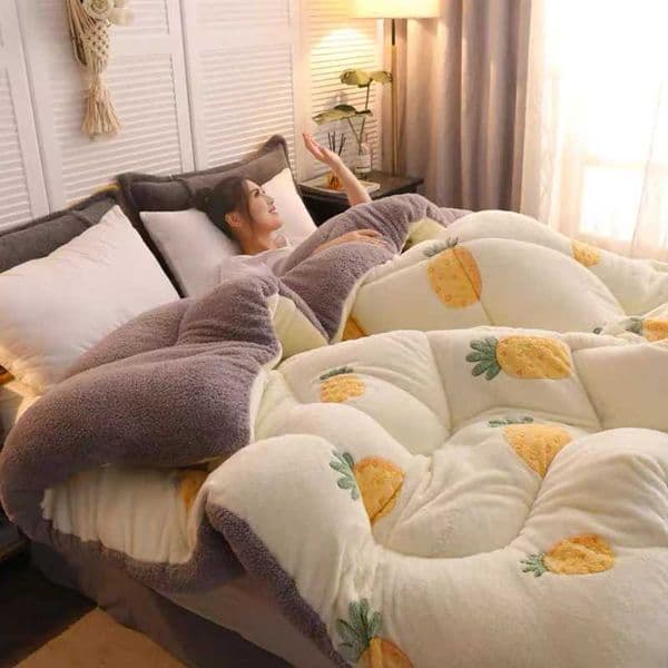 Thick Warm Lamb Cashmere quilt winter blanket 5kg double-sided velvet quilt spring autumn comfortable soft plush comforter coreXJ241024