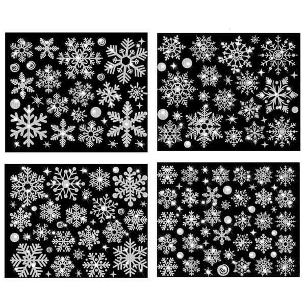 Year Wallpaper Christmas Flash Snowflake Window Stickers Electronic Wall Stickers Snowflake Door Glass Decoration Stickers 241023
