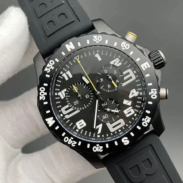 Top Brand Luxury Watch Mens 46MM Quartz Watch Date Timing Multi color Rubber Band Mens Fashion Sports Watche Exquisite Gift watches relojes