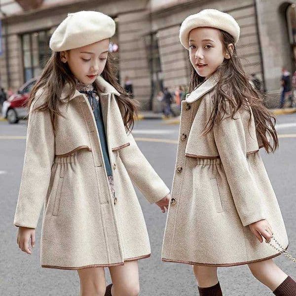 Designer 2026 Baby New Fashion Winter Thick Warm Childrens Clothing Windproof baby Wool Jacket Teen Girls Long Coat W241023 Free Shipping Free Shipping