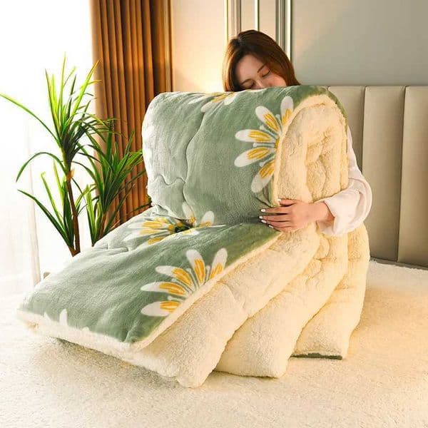 Lamb flannel winter quilt thickened warm quilt core student single bed double bed dormitory spring and autumn beddingXJ241024