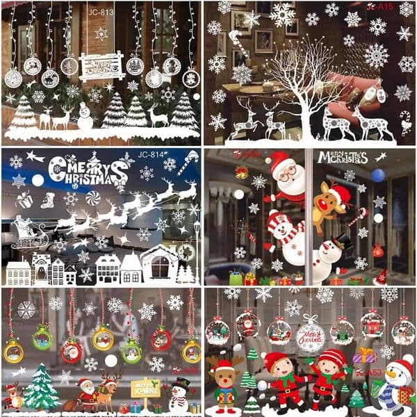 Christmas Window Stickers Christmas Wall Stickers Childrens Room Wall Stickers Christmas Decorations Home Furnishings Year Stickers 241023