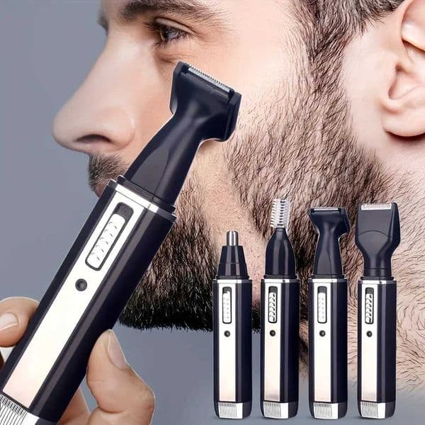 4-in-1 Portable Rechargeable Multifunctional Men Electric Nose Hair Trimmer Nose Hair Trimmer Shaver Beard and Eyebrow Care kitXJ241024