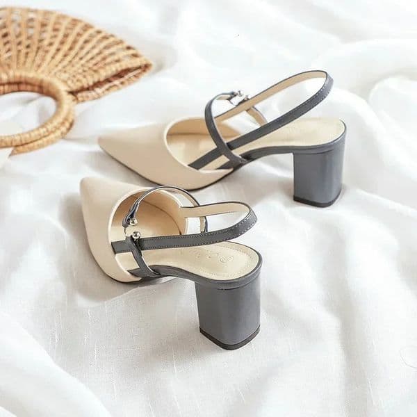 Pump shoes for summer elegant and bulky high toe solid womens shoes womens sandals Zapatillas Mujer 2024 241024