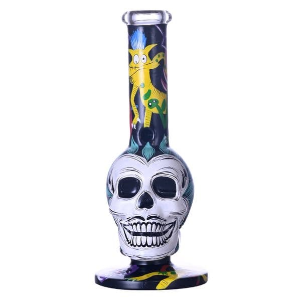 10.4in HippiesGlass,Hand Drawn Human Skeleton & 3D Monster Glass Beaker Bong,Cute Halloween Bong,Borosilicate Glass Water Pipe,Glass Hookah,Smoking Accessaries