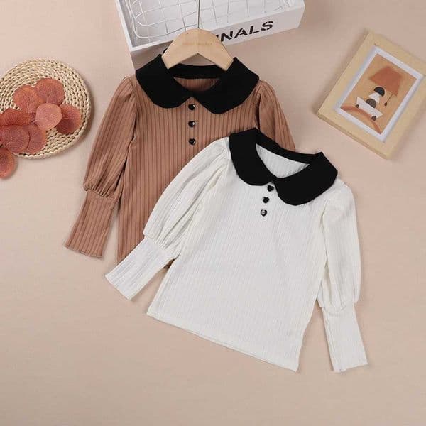 Bear Leader Solid Childrens Long Sleeve Shirt Bottom Sweater Childrens Coat Autumn Childrens Top Casual Boys and Girls Sweater W241025