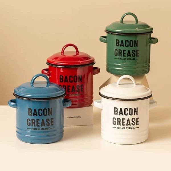 Ceramic bacon oil container Keeper coffee candy can withstand high temperature storage oil tank Kihen cooking steamer M241025