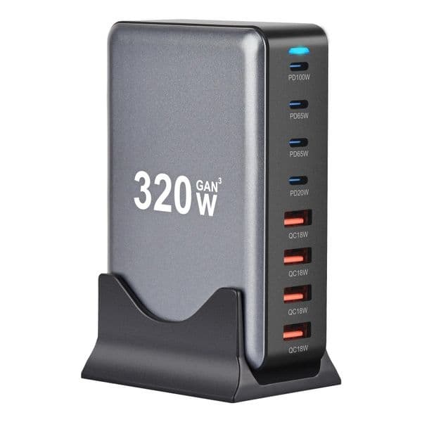320w usb c fast desktop gan charger 8port usb type c pd charger fast charge 3 0 usb type c fast charger for smartphone