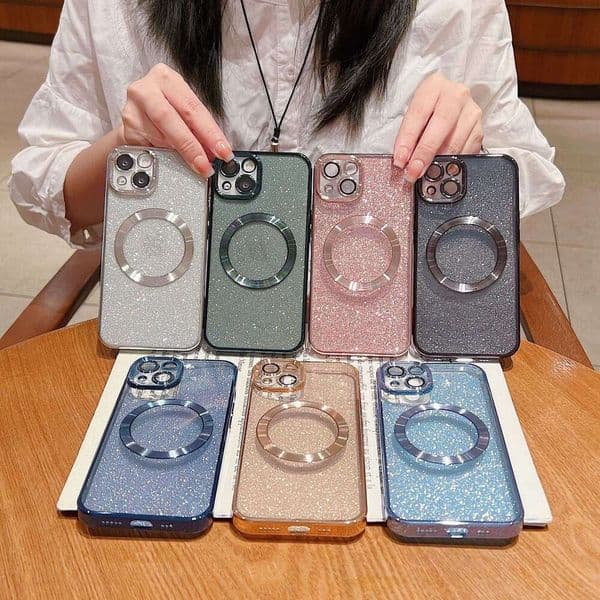 PROMAX Phone Case, Glitter Magnetic Wireless Charging Soft Plating, Suitable for iPhone 14 and 13 Series dh5727163
