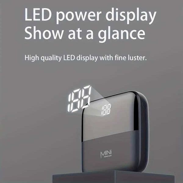 Hot Sale 5000mAh Mini Large Capacity Power Pack Portable Digital Display Fast Charging Dual USB Ultra Thin External Battery New T241026