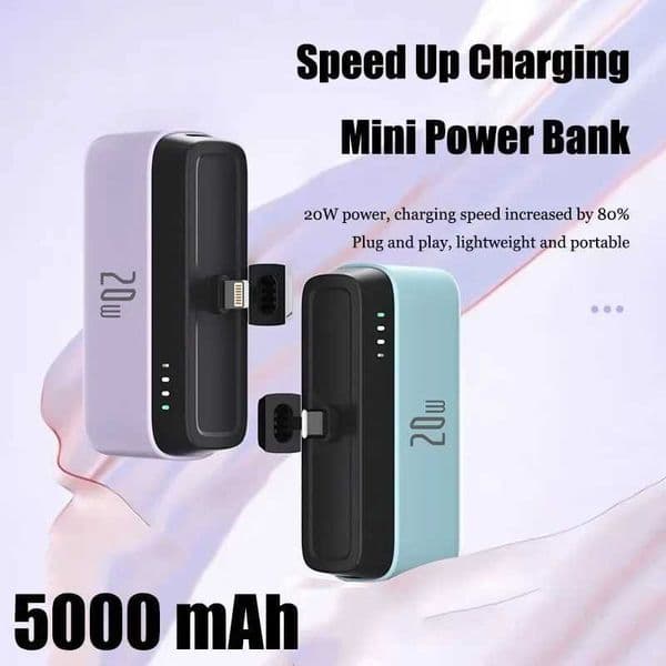 Compact and convenient PD20w mini pocket fast charging 5000 Mah emergency power bank outdoor emergency charging bank M241026