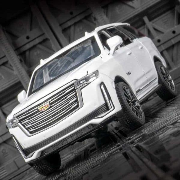 1 32 Cadillac Escalade off-road vehicle alloy car die-casting metal model sound and light pull back toy childrens birthday toy gift M241025