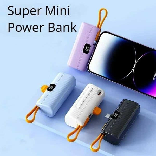 New Arrival Mini phone power pack 5000mAh portable large capacity power pack 2-in-1 Lighting Type-C interface small capsule power pack Z241026